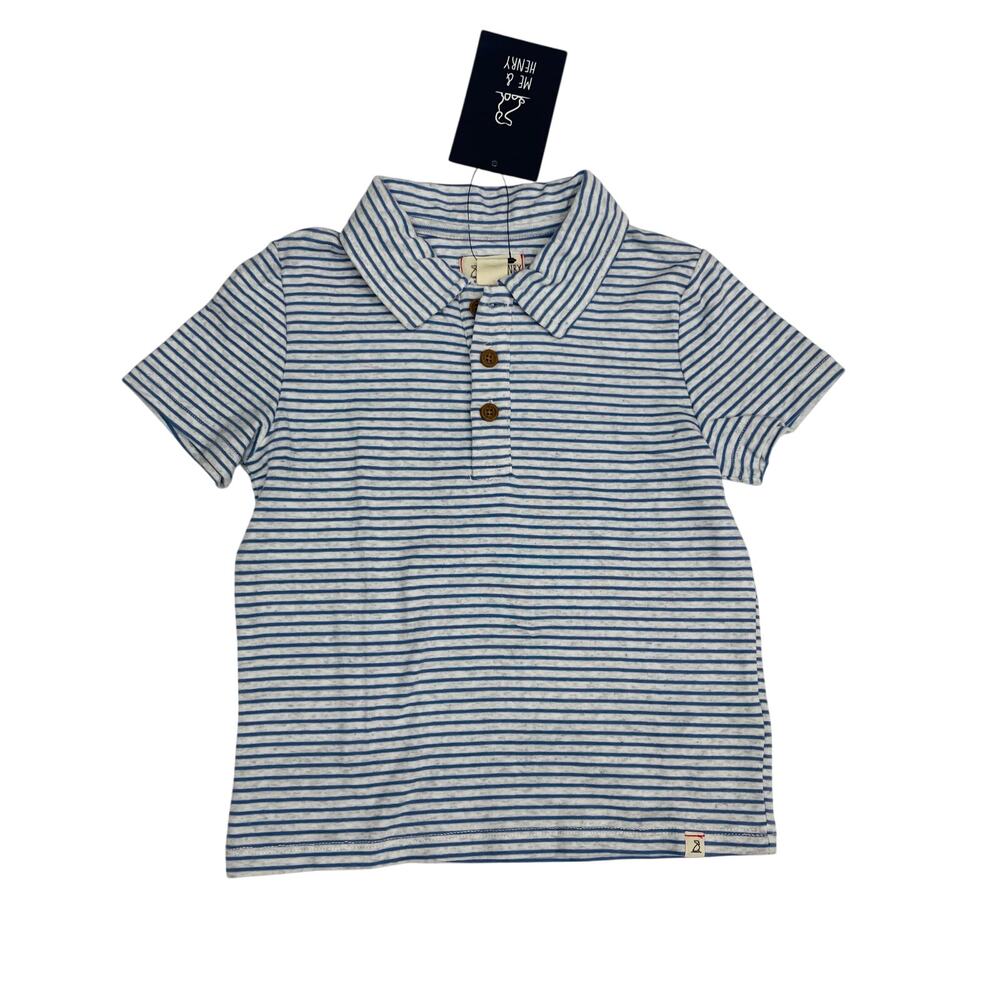 NWT Me & Henry 8/9Y Blue Stripe Halyard Polo